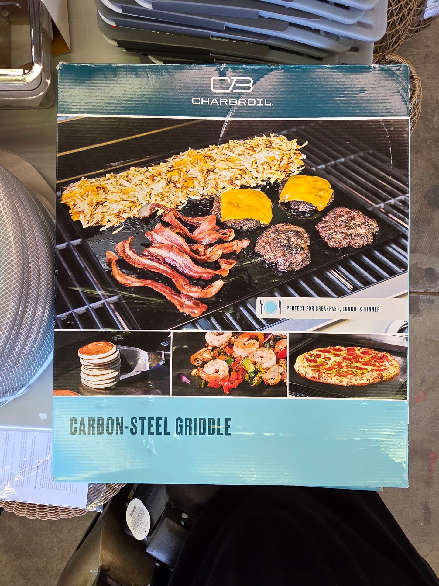 Charbroil Carbon Steel Heat-Resistant Griddle Stone Grill Topper Silver