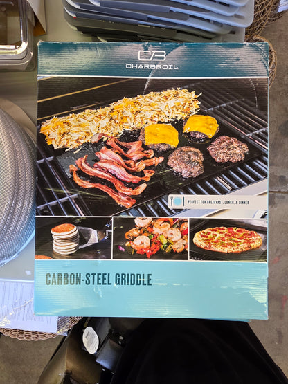 Charbroil Carbon Steel Heat-Resistant Griddle Stone Grill Topper Silver