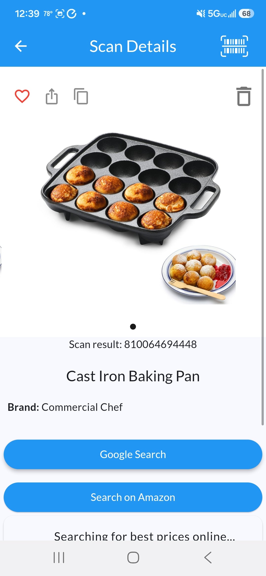 Commercial chef cast iron baking pan
