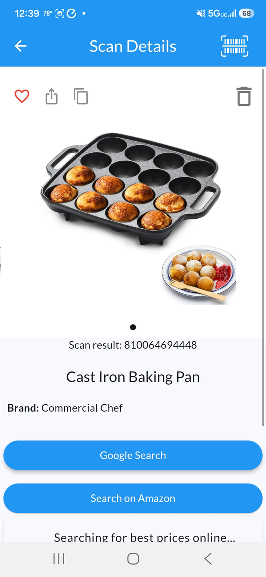 Commercial chef cast iron baking pan
