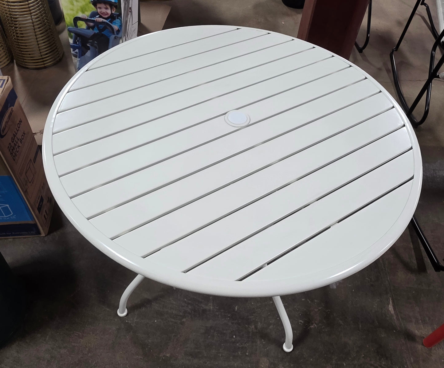 Round Metal Outdoor Patio Bistro Table White - Threshold designed with Studio McGee - PICKUP ONLY