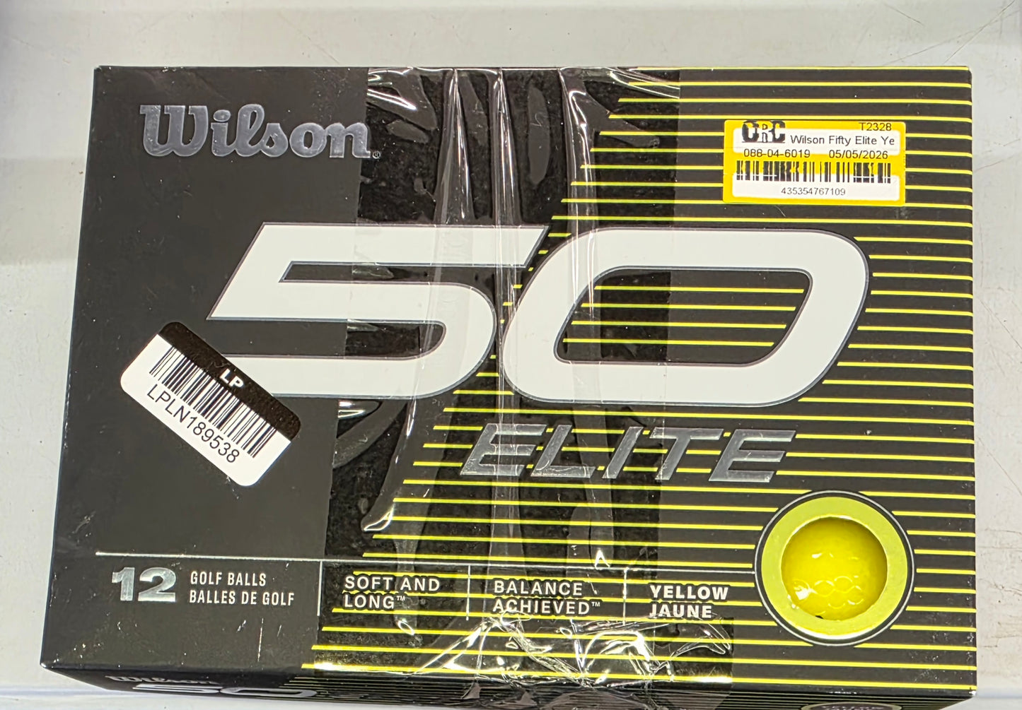 Wilson Fifty Elite Yellow Golf Balls - 12pk