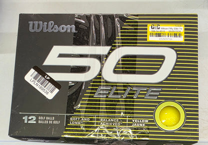Wilson Fifty Elite Yellow Golf Balls - 12pk