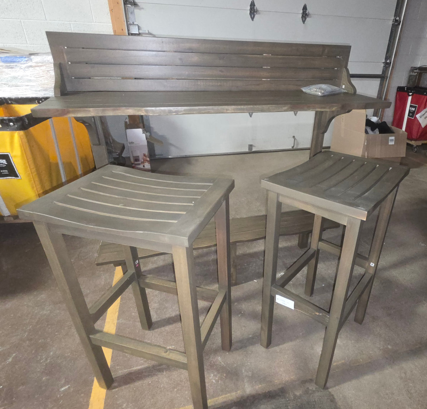 Wood Bar Set with Stools AS-IS & Pickup Only