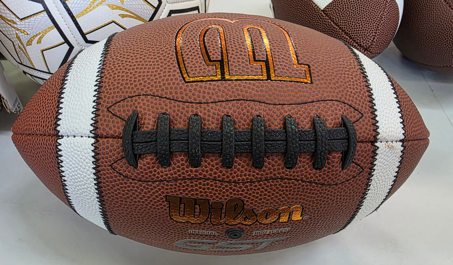 Wilson GST Speed Skin Official Football - Brown: Regulation Size, Leather Composite, Butyl Bladder