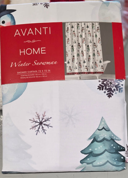 Avanti Winter Snowmen Shower Curtain 72" x 72"