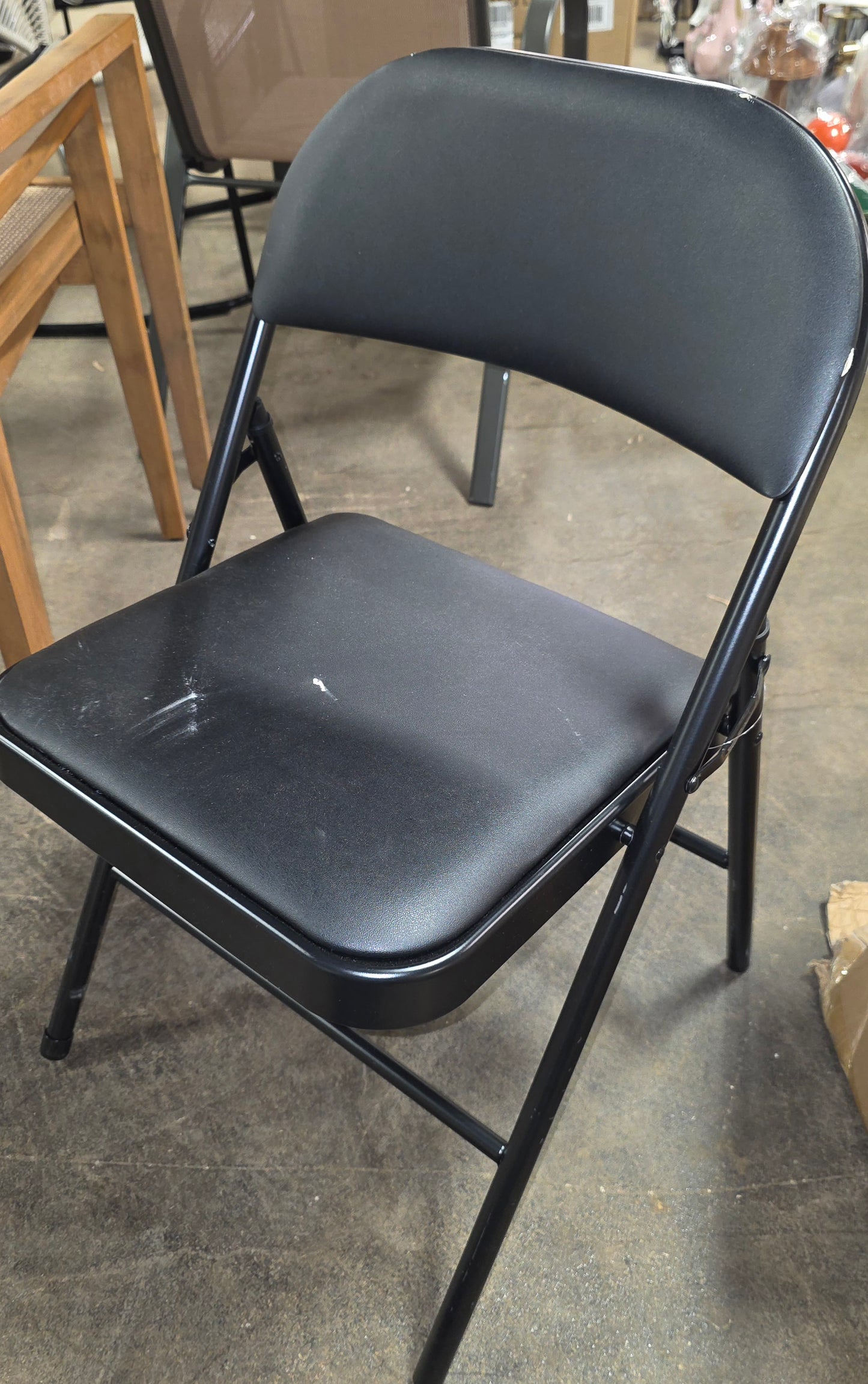 Black Folding Chair, AS-IS. PICKUP ONLY