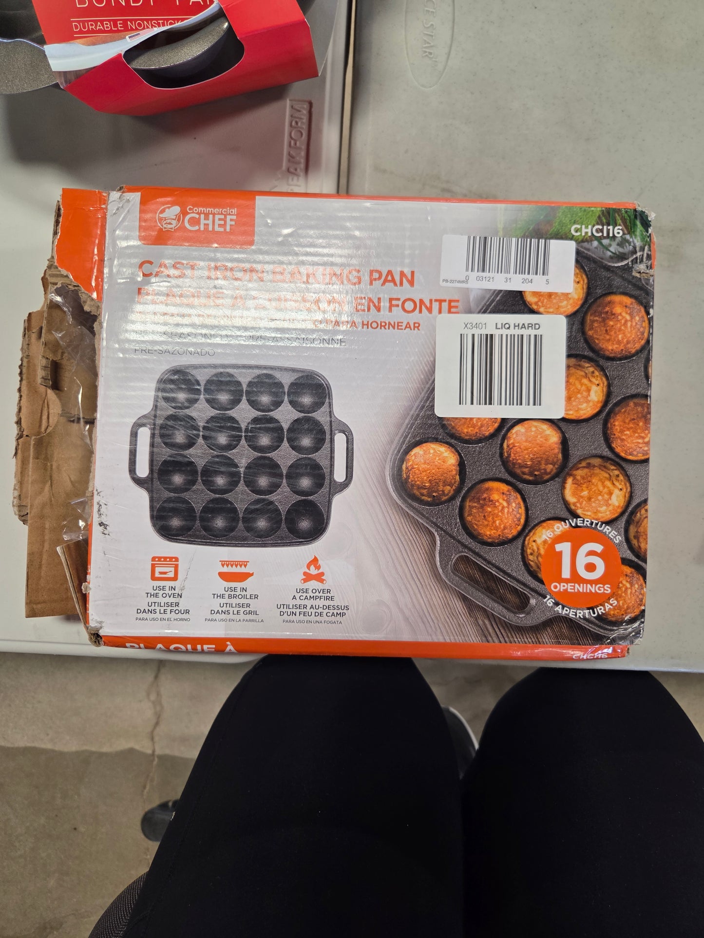 Commercial chef cast iron baking pan