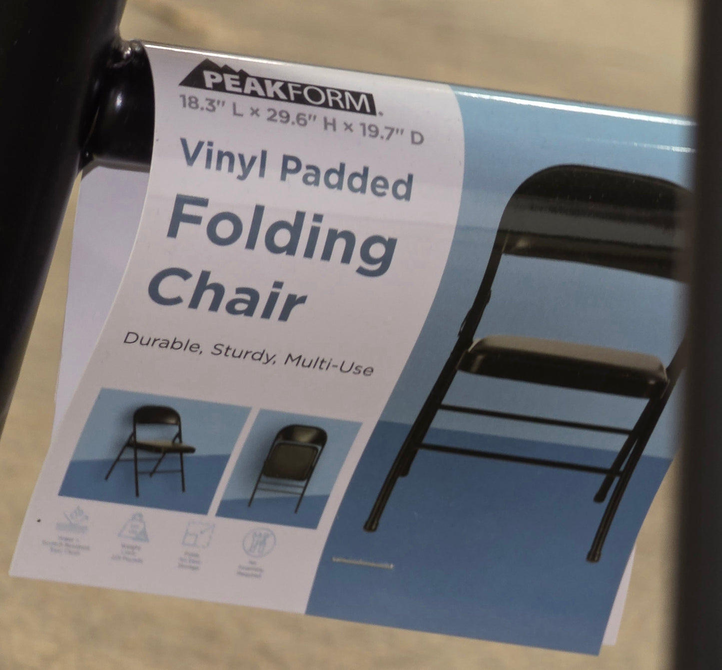 Black Folding Chair, AS-IS. PICKUP ONLY