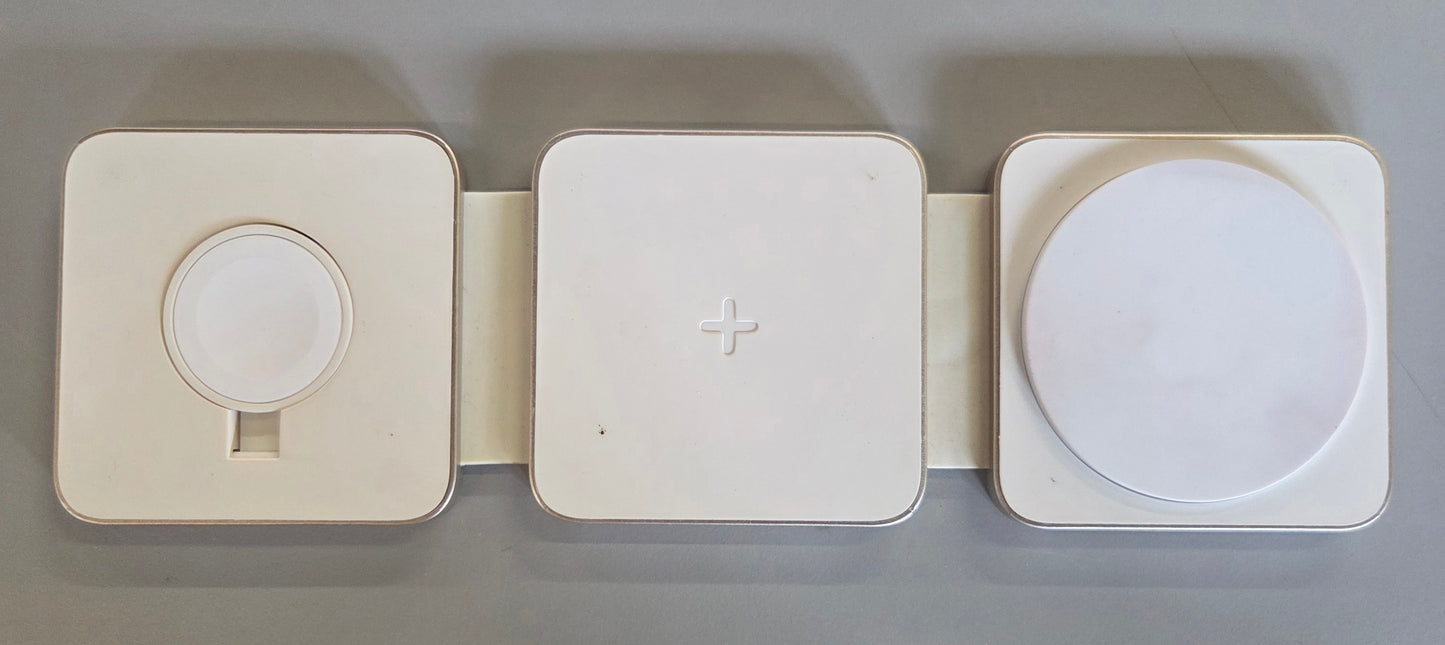 THRIFTY 70 - Qi2 wireless 3-in-1 folding charger pad - Stone White - AS IS - USED - FINAL SALE - NO RETURNS