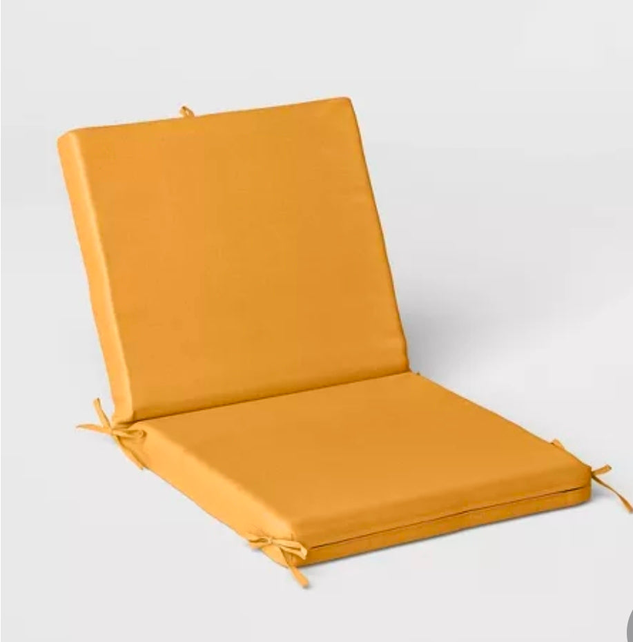 21"x43" Solid Woven Outdoor Chair Cushion Mustard Yellow - Threshold™ PICKUP ONLY