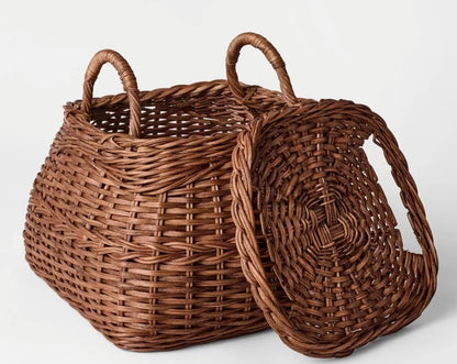 Square Rattan Basket Dark Brown - Threshold™ designed with Studio McGee