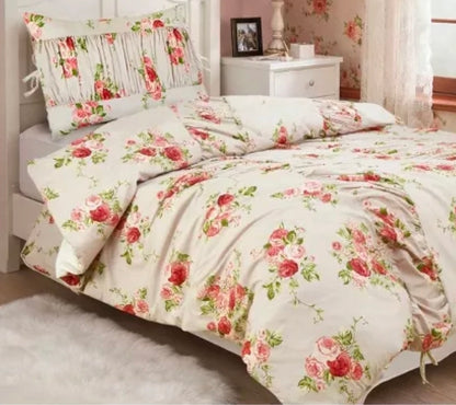 Twin Ruched Comforter Set Pink Floral