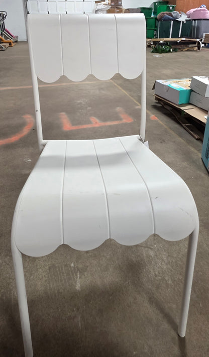 Scallop Slat Outdoor Armless Patio Dining Stacking Chair Cream - Room Essentials™  PICKUP ONLY