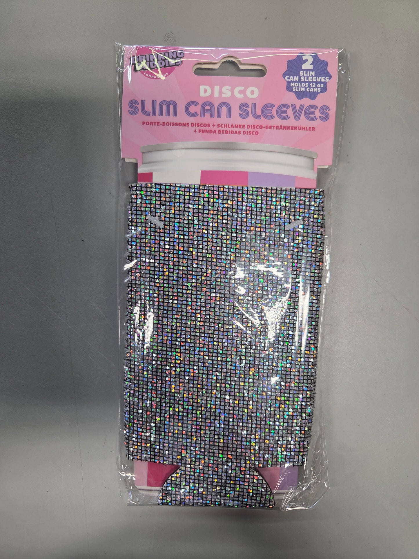 Drinking buddies disco 2pk slim can sleeves