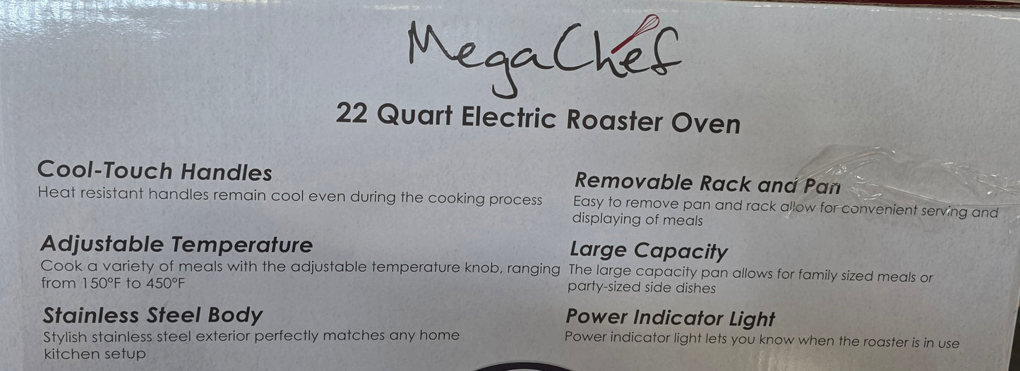 Mega Chef Electric Roaster Oven 22 Quart