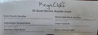 Mega Chef Electric Roaster Oven 22 Quart