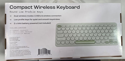 North Compact Round Key Wireless Keyboard - Mint Green