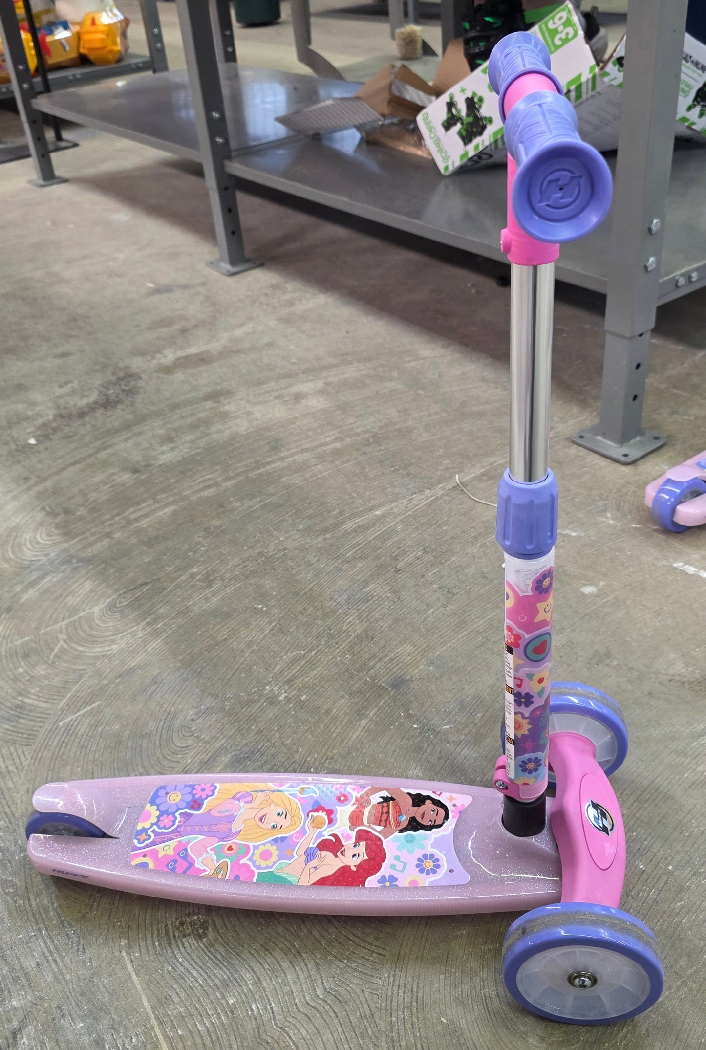 Huffy Disney Princess 3-Wheel Scooter with LED Lights - Pink/Purple