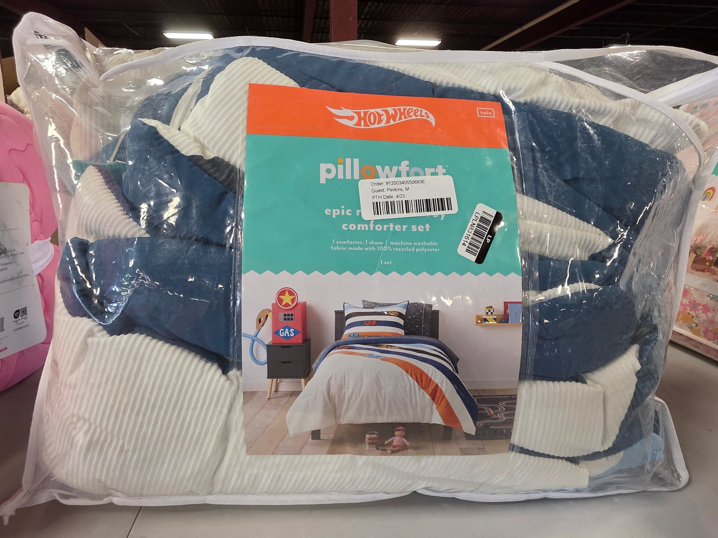 Twin Comforter & Sham Set Hot Wheels Retro Track Corduroy Kids' Comforter Set Cream - Hot Wheels