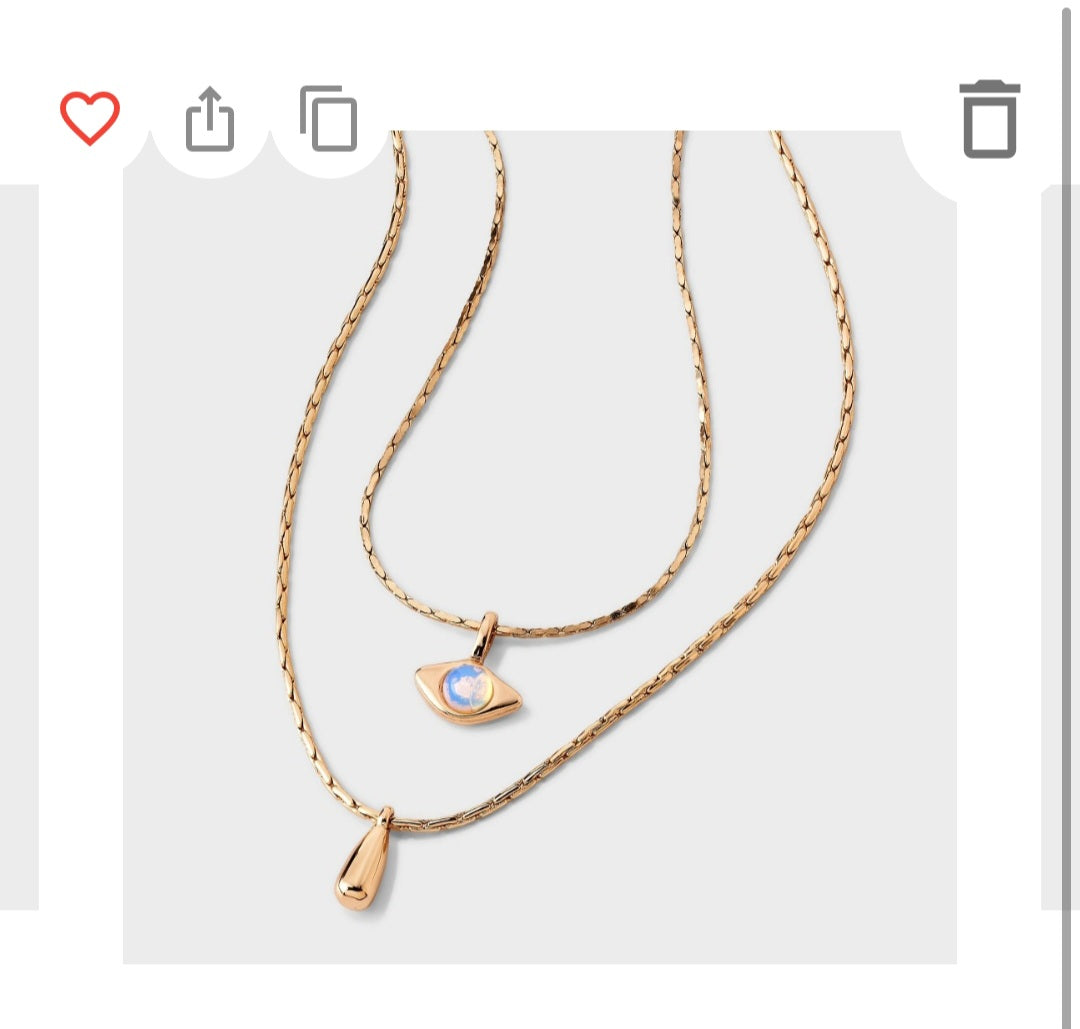 Eye pendant multi-strand necklace