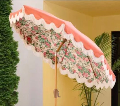 7.5' Fringed Dome Outdoor Patio Umbrella PICKUP ONLY