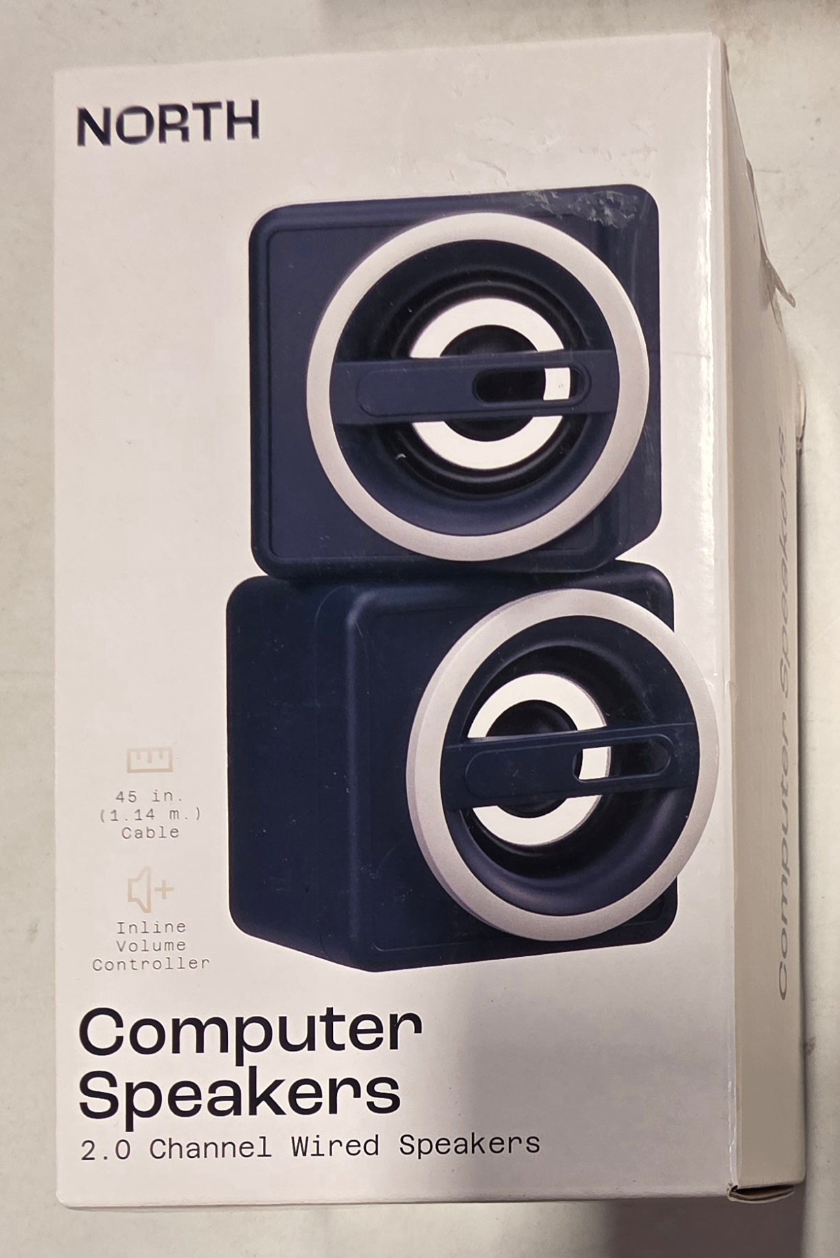 North Computer Speakers - Navy Blue: 3.5mm Jack, Lightweight Design
