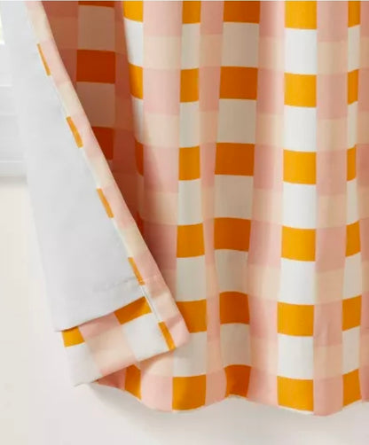 Blackout Curtain 42"W x 84"L Checkered Blackout Window Curtain Panel