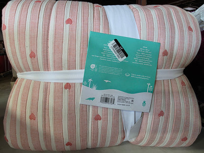 Twin Heart Stripe Quilt Set