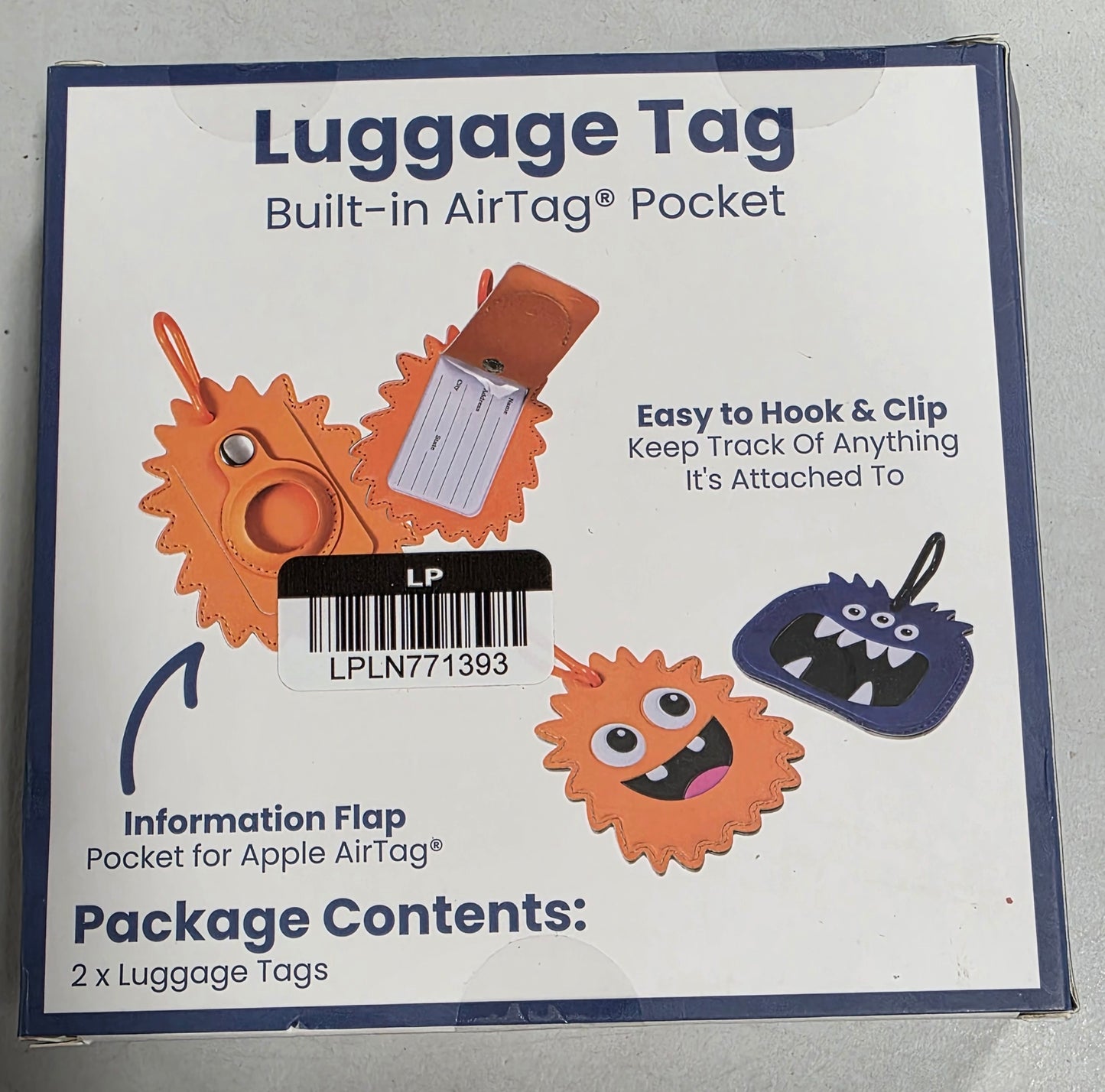Vivitar Kids' Travel Pack Monsters built in Air Tag for Luggage/Backpacks