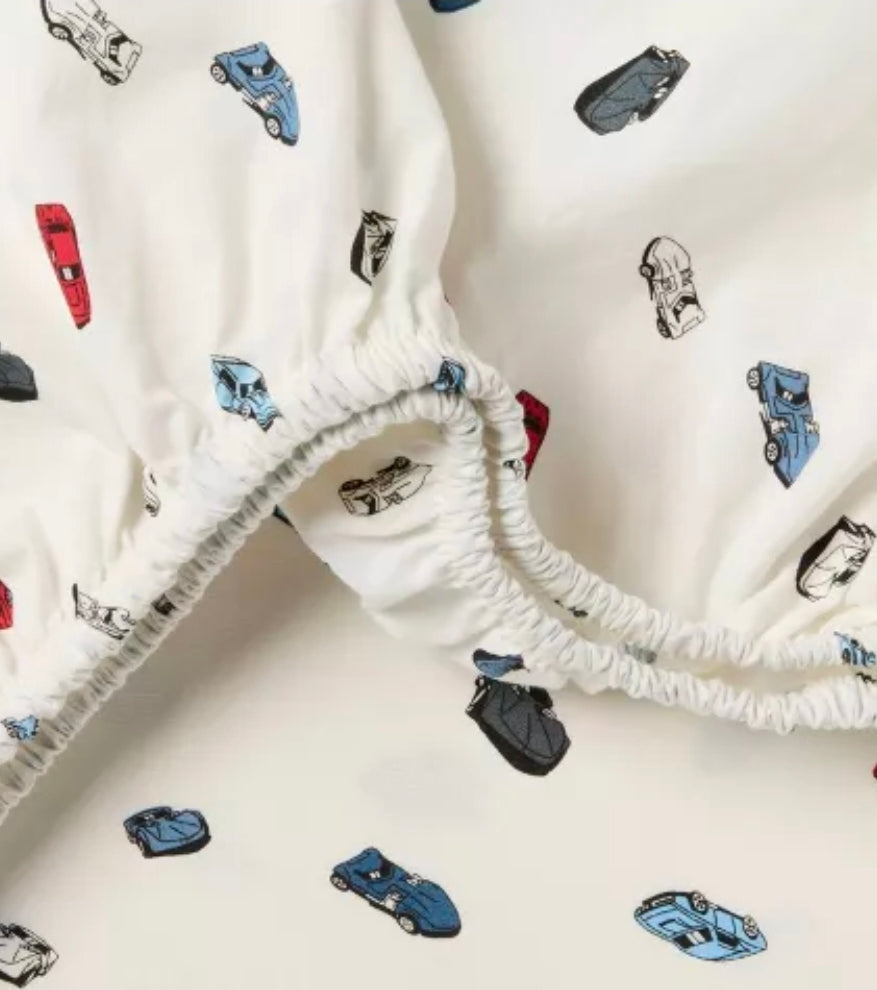Full Sheet Set Hot Wheels Classic Car Kids' Cotton Sheet Set Cream - Hot Wheels
