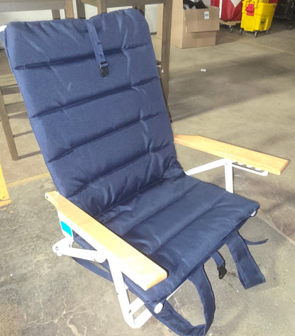 Padded Backpack Beach Chair Navy/Cream - PICKUP ONLY