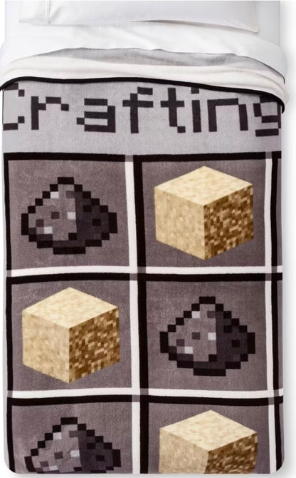 Minecraft Twin Bed Kids' Blanket Gray