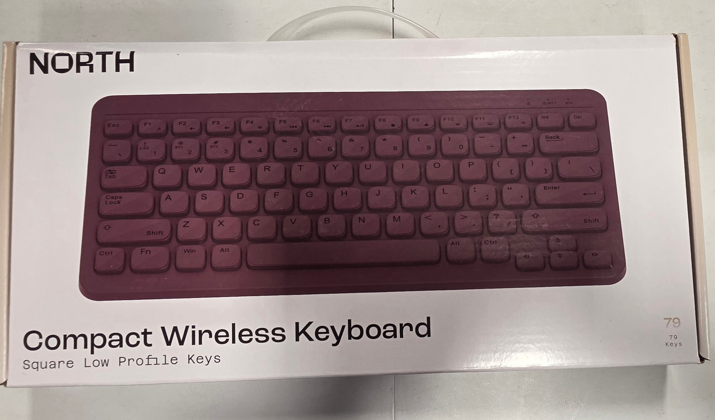 North Compact Square Key Wireless Keyboard - Plum Purple