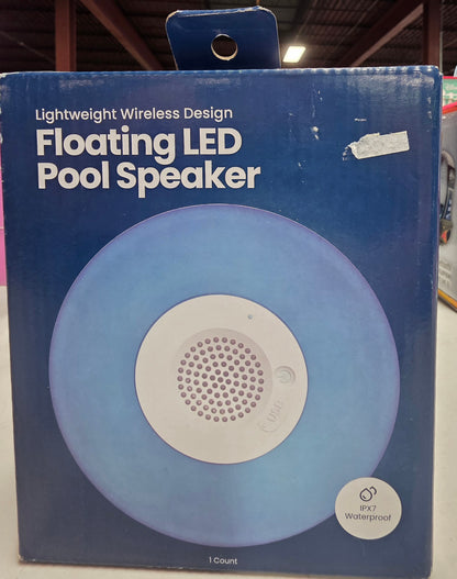 GEMS Light Up LED Portable Pool Speaker - White