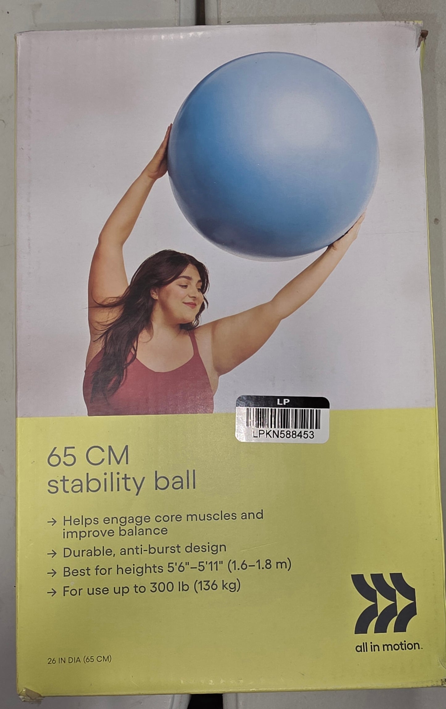 Stability Exercise Ball Blue 65cm - All In Motion™