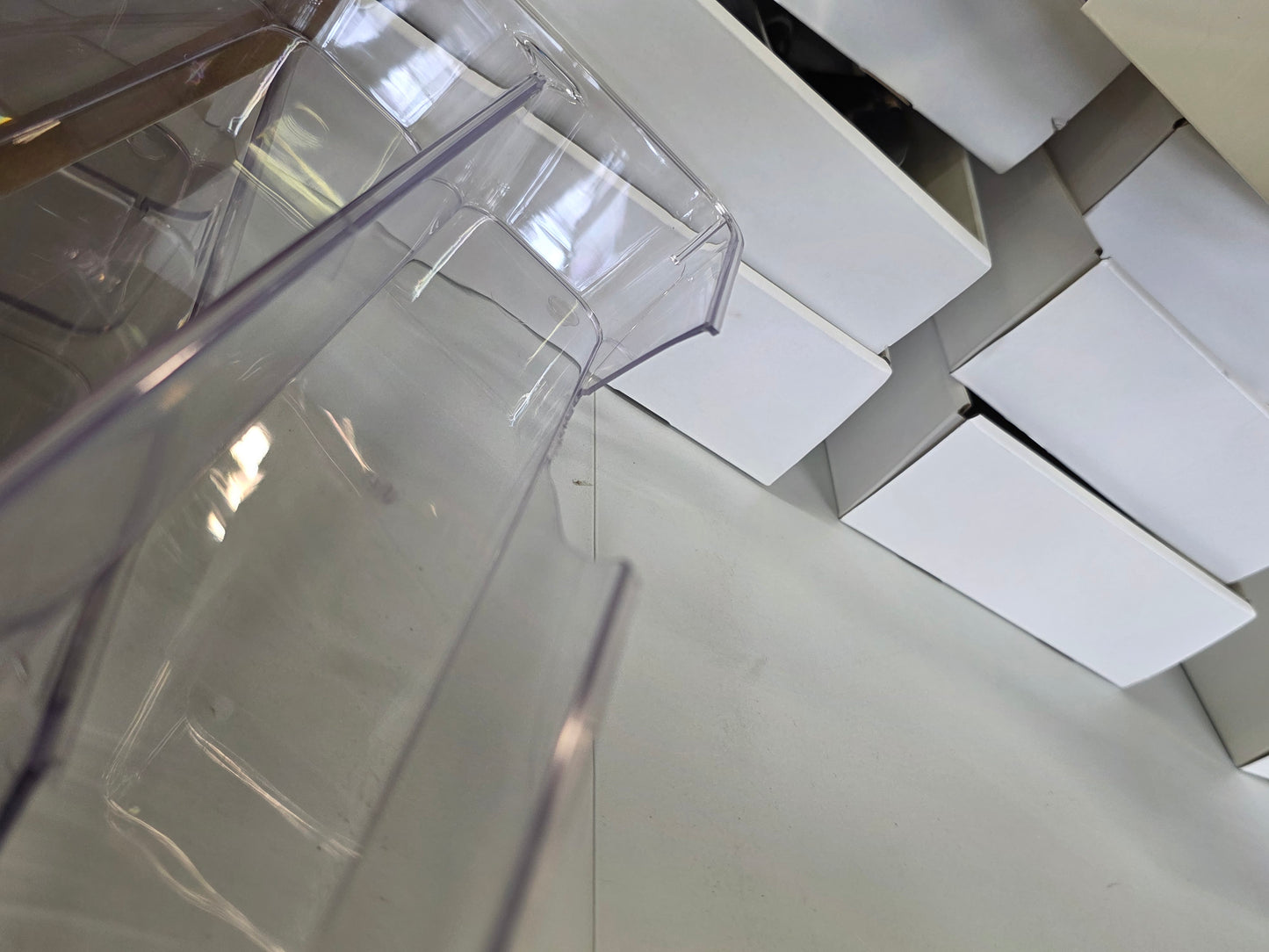 6 Compartment Plastic Organizer - Clear In-Drawer Storage, Contemporary Style, 16"x13" AS-IS
