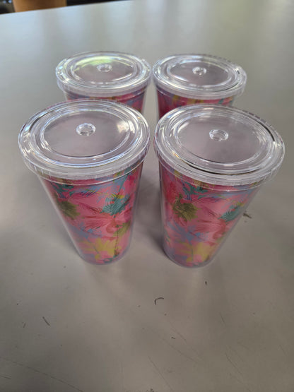 4pk tumblers - as is no straws
