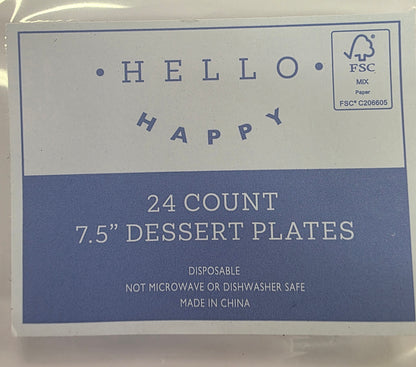 Congratulations Disposable Desset Plates 7.5" 24 count