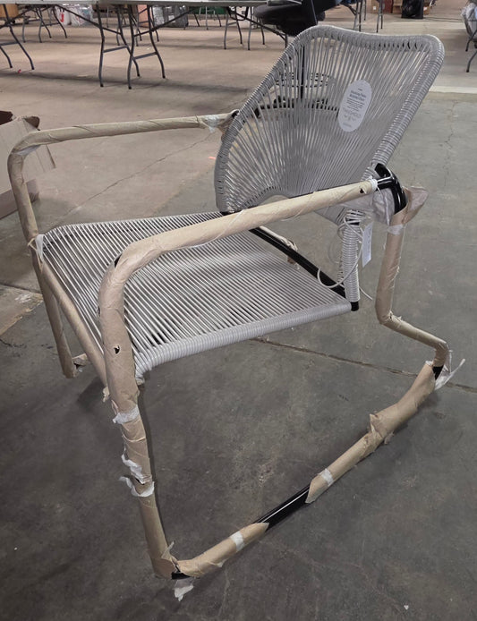Outdoor Patio Rocking Chair Gray with Black Frame - AS-IS for PICKUP ONLY