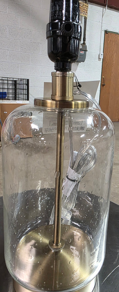 Bubble Glass with Brass Detail Small Lamp Base Clear - Threshold™