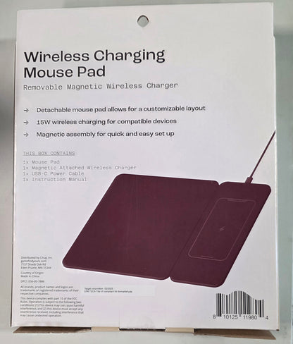 North Wireless Charging Mouse Pad - Plum Purple: Polyurethane Desk Accessory