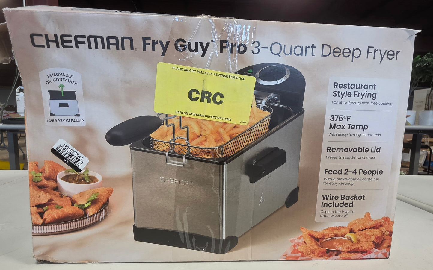 Chefman 3.2qt Stainless Steel Deep Fryer OPEN DAMAGED BOX PICKUP ONLY
