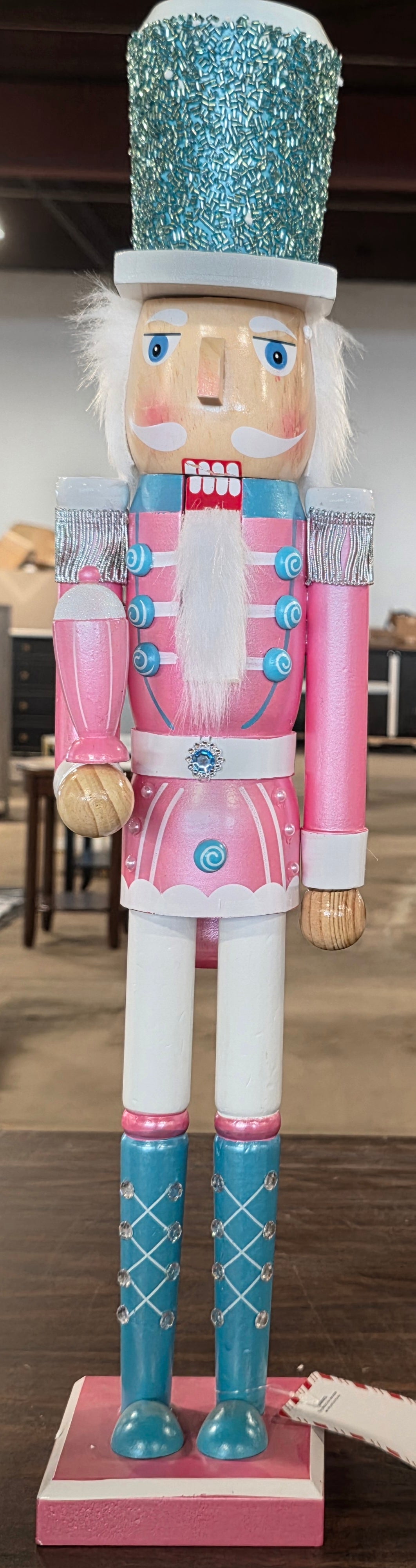 North Pole Trading Co. 24” Pink Wood Nutcracker 2025 Light Tone