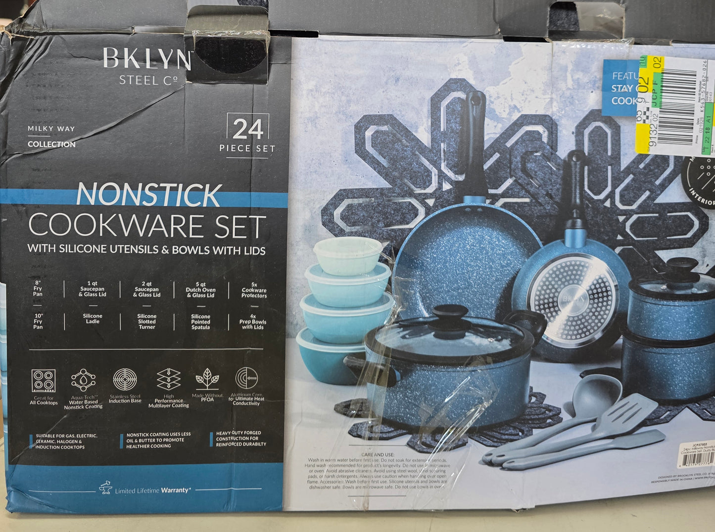 Brooklyn Steel Milky Way 24-pc. Non-Stick Cookware Set - AS-IS. PICKUP ONLY