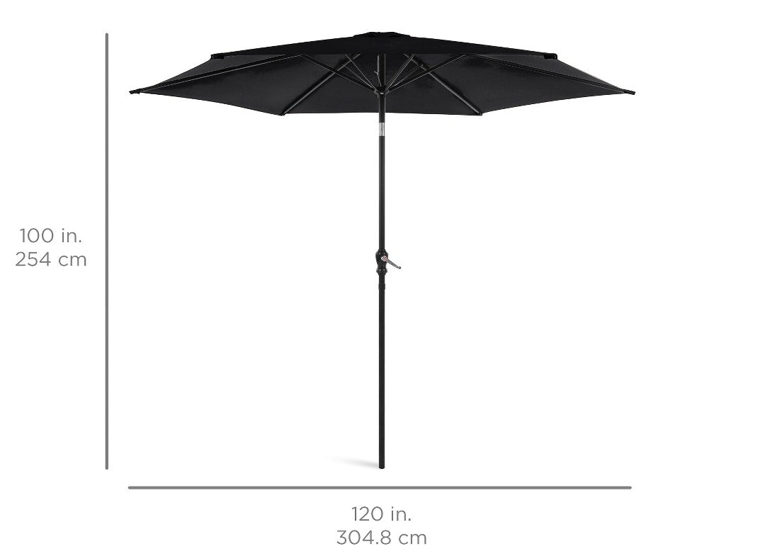 Best Choice Products 10ft Outdoor Steel Market Patio Umbrella w/ Crank, Tilt Push Button, 6 Ribs - Black PICKUP ONLY