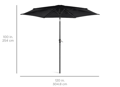 Best Choice Products 10ft Outdoor Steel Market Patio Umbrella w/ Crank, Tilt Push Button, 6 Ribs - Black PICKUP ONLY