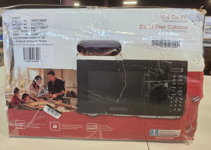 BLACK+DECKER 0.9 cu ft Microwave Black OPEN DAMAGED BOX PICKUP ONLY