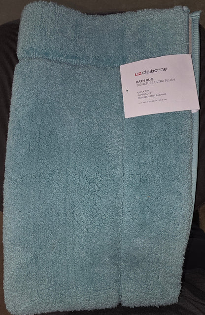 Bath Rug Liz Claiborne Signature ultra Plush Teal 24" x 40"