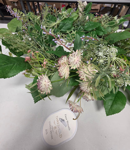 Faux Wreath 26" Wildflower Outdoor Reath Studio McGee  PICKUP ONLY